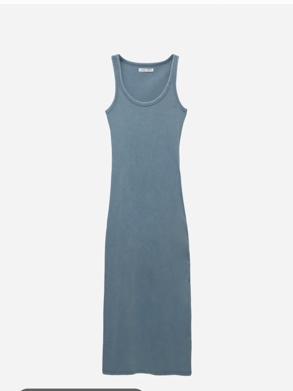 Pull&Bear Blue Ribbed Maxi Tank Dress